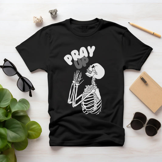 Pray Up" Skeleton T-Shirt